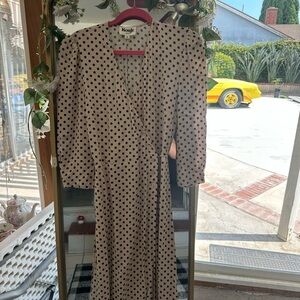 Rouje Long Sleeve Polka Dot Dress - Black and Cream